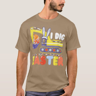 I Dig Easter Digger Cute Bunny Ecavator Boys Kids  T-Shirt