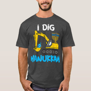 I Dig Hanukkah Ecavator Construction Toddler Kids  T-Shirt