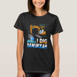 I Dig Hanukkah Excavator Construction Toddler Hanu T-Shirt