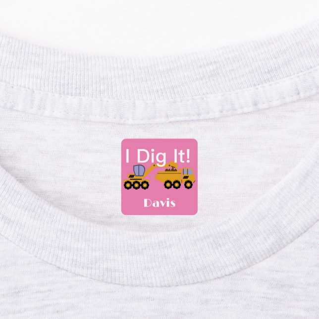 I Dig It Design - Small Square Clothing Label (0.7 (Affixed)