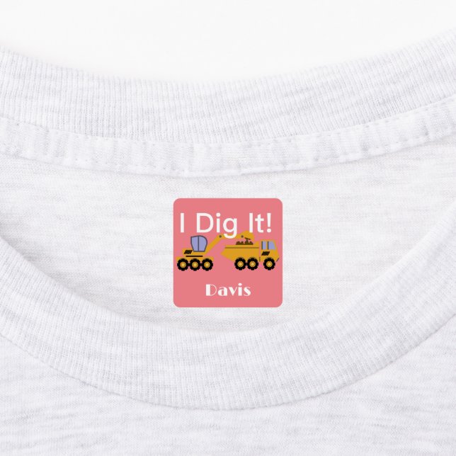 I Dig It Design - Small Square Clothing Label (0.7 (Affixed)