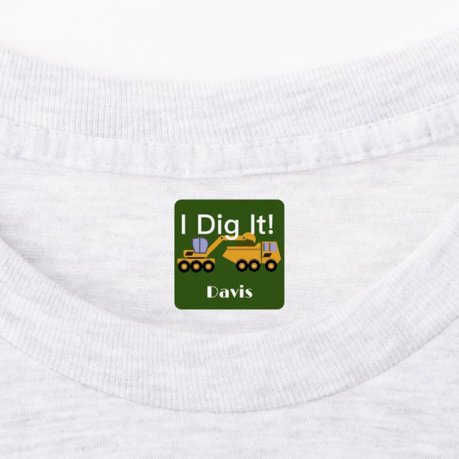 I Dig It Design - Small Square Clothing Label (0.7 (Affixed)