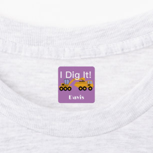 I Dig It Design - Small Square Clothing Label (0.7