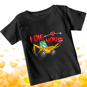 I Dig You Backhoe Valentine Baby T-Shirt