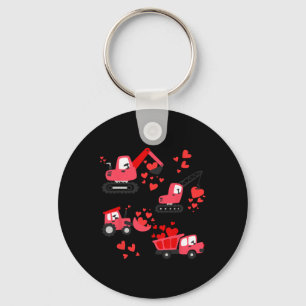 I Dig You Construction Trucks Valentine's Day Boys Key Ring