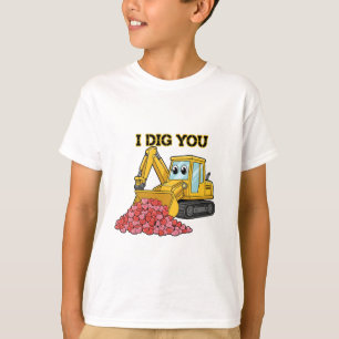 I Dig You Cute Excavator Construction Truck Boys T-Shirt
