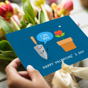 I Dig You Happy Valentine's Day Love Holiday Postcard
