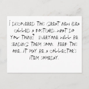 I discovered this great new idea called a postc... postcard