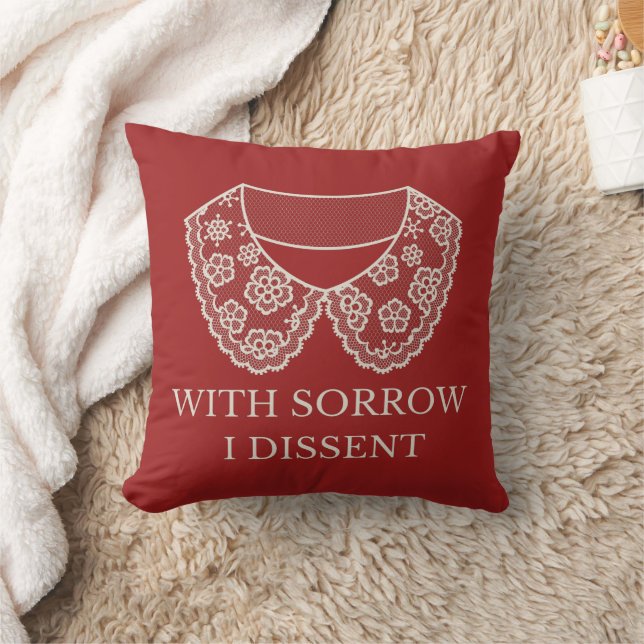 I Dissent Lace Collar Abortion Ban Protest   Cushion (Blanket)