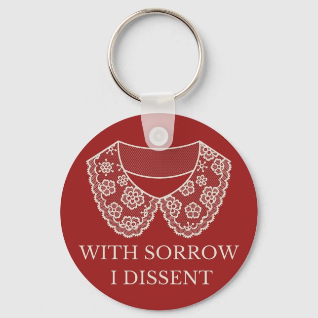 I Dissent Lace Collar Abortion Ban Protest  Key Ring (Front)