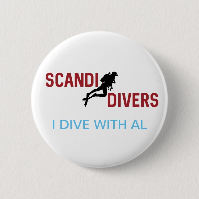 I Dive With AL Scandi Divers Button (Front)