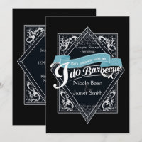 I DO BARBECUE BBQ Elegant Black & White Engagement