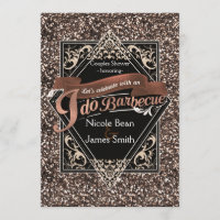 I DO BARBECUE BBQ Faux Rose Glitter Engagement