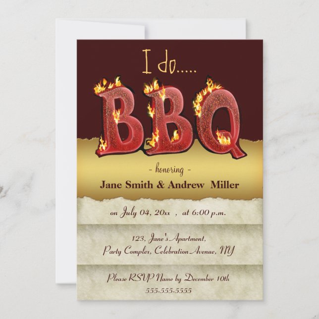I do barbecue party invitations (Front)