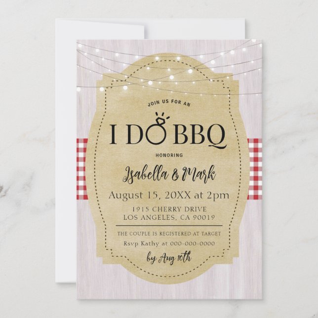 I Do BBQ Barbecue Bridal Shower Invitation (Front)