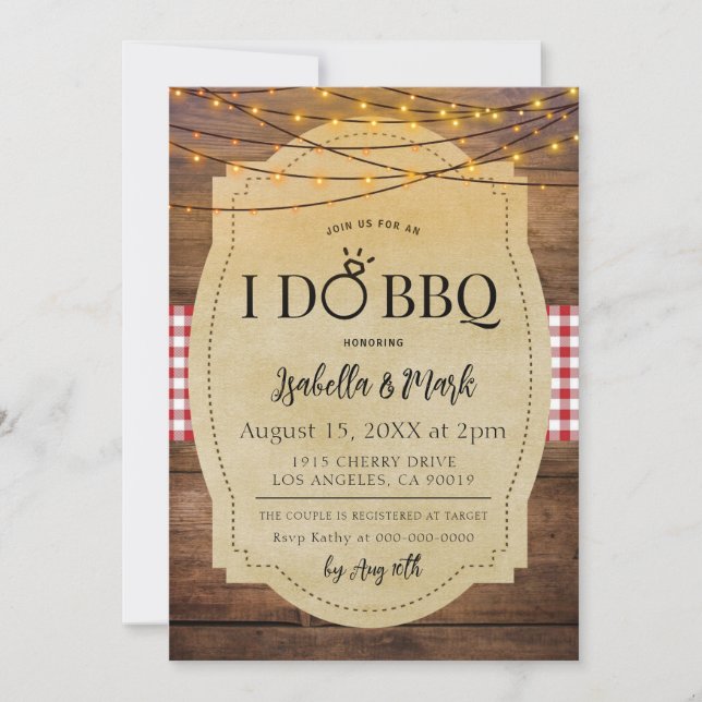 I Do BBQ Barbecue Bridal Shower Invitation (Front)