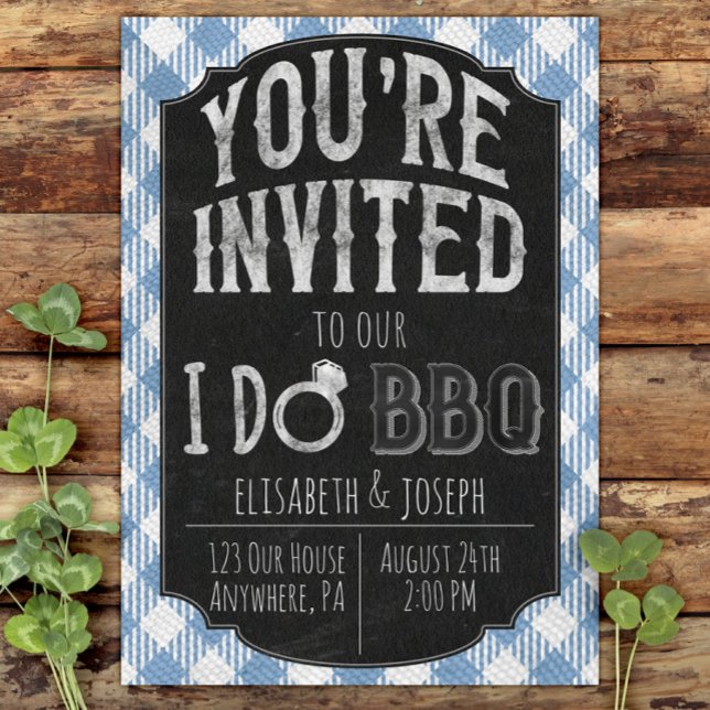I Do BBQ Blue Bridal & Wedding Shower Invitation (Creator Uploaded)