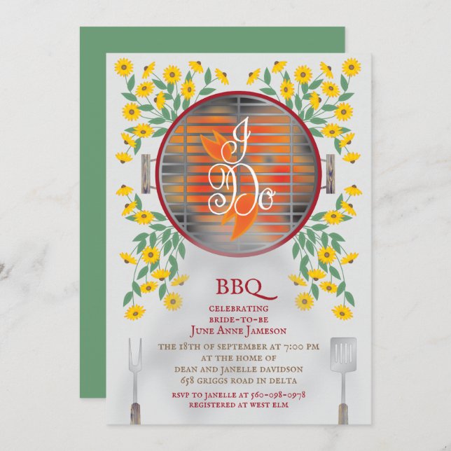 I Do BBQ Bridal Shower Invitation (Front/Back)