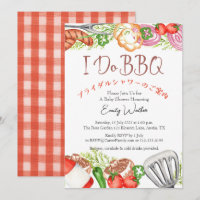 I Do BBQ Bridal Shower Utensil Food Red Gingham