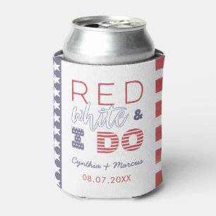 I Do BBQ Casual Backyard Wedding Shower Can Cooler