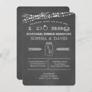I DO BBQ Chalkboard Rehearsal Dinner Invitation