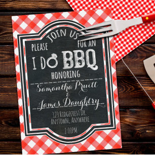 I Do BBQ Couple's Coed Engagement & Bridal Shower Invitation