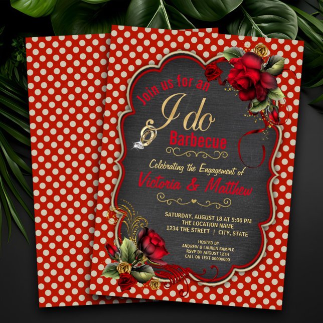 I Do BBQ Couples Engagement BBQ Party Invitation (Cute barbecue engagement party invitation. Simply add your event details.)