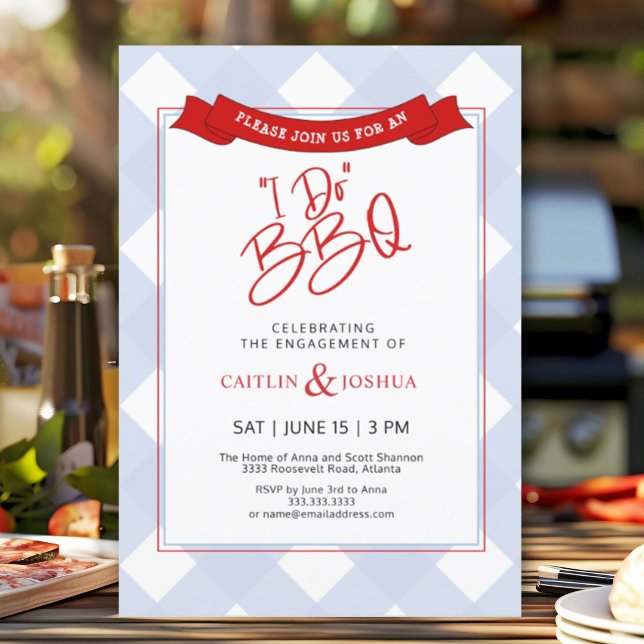 I Do BBQ Couples Engagement Party Rehearsal Dinner Invitation (Creator Uploaded)