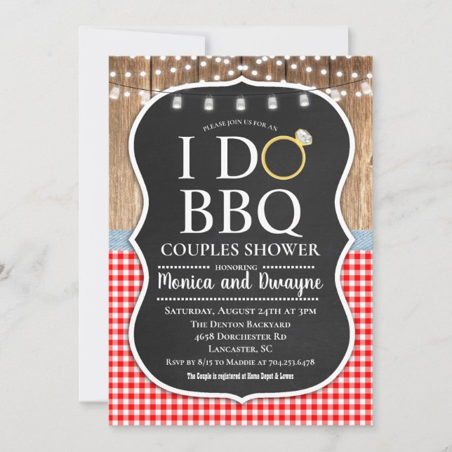 I DO BBQ Couples Shower Engagement Invitation (Front)