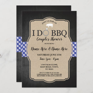 I DO BBQ Couple's Shower Engagement Pig Invite