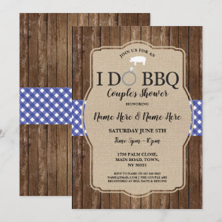 I DO BBQ Couple's Shower Engagement Pig Invite