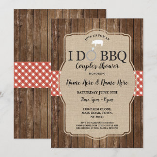 I DO BBQ Couple's Shower Engagement Pig Invite
