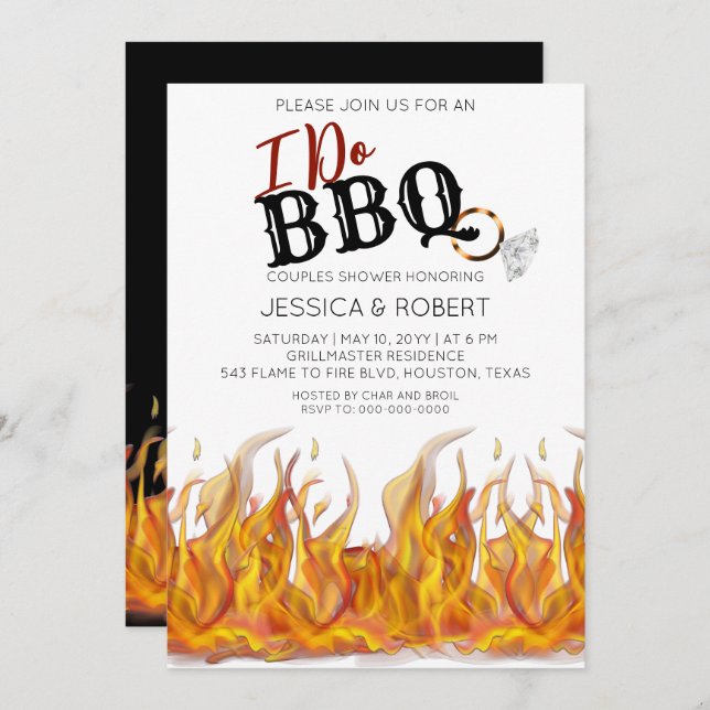 I Do BBQ Couples Shower Invitation (Front/Back)
