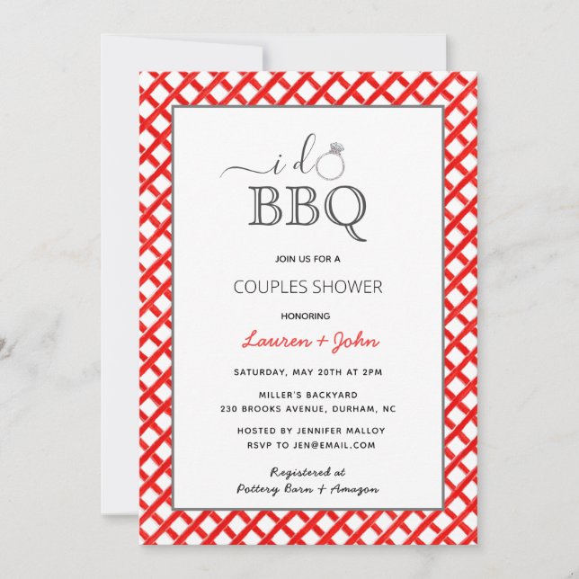 I do BBQ Couples shower invitation (Front)