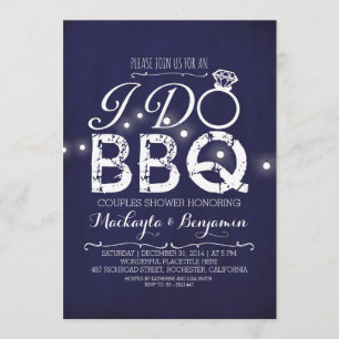 I do BBQ couples shower invitation NAVY