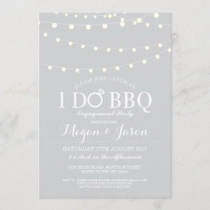 I DO BBQ Couple's Shower Party Lights Invitation