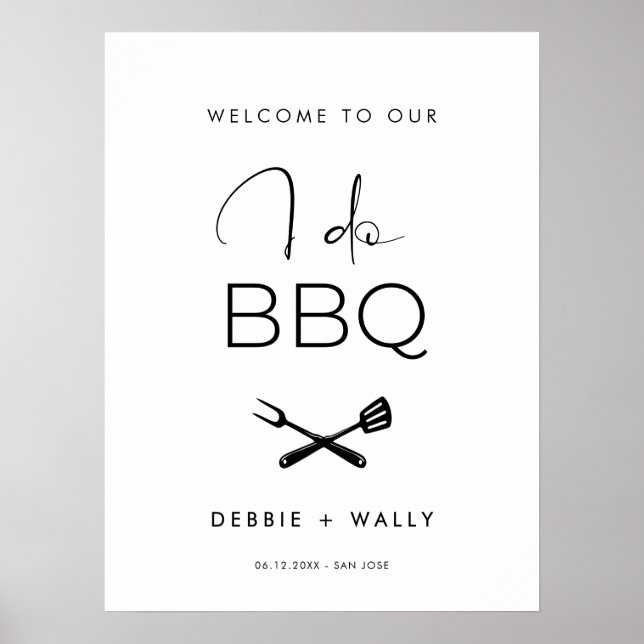 I Do BBQ Couple's Shower Welcome Poster (Front)