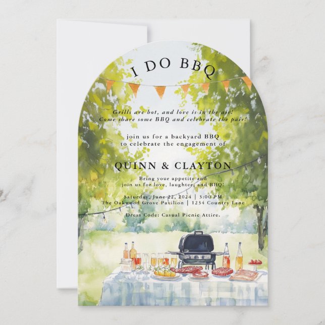 I  Do BBQ Engagement Celebration Invitation (Front)