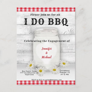 I Do BBQ Engagement Invitation Postcard