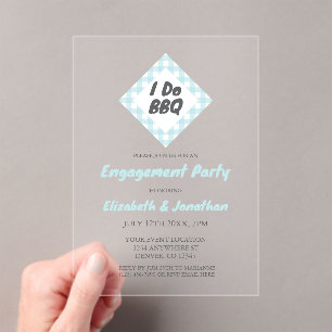 I Do BBQ Engagement Party Acrylic Invitations