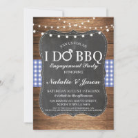 I DO BBQ Engagement Party Blue Shower Invite