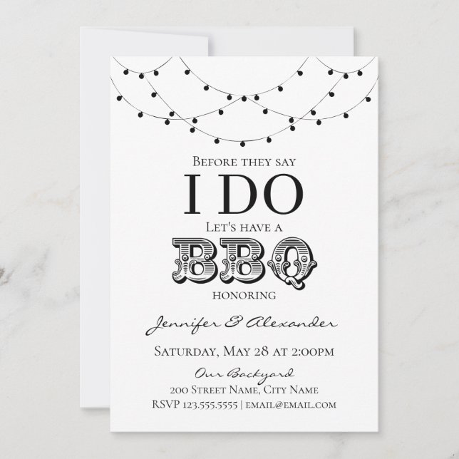 I do BBQ Engagement Party Couples Shower (Front)