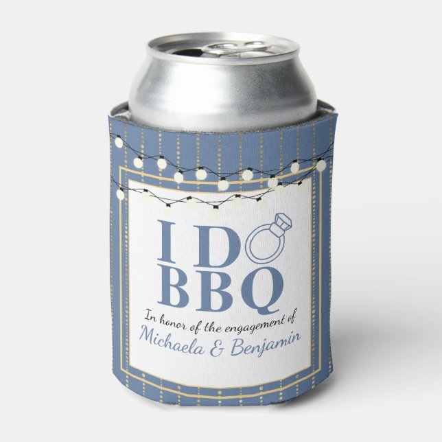 I Do BBQ Engagement Party Couples Shower Can Cooler (Can Front)