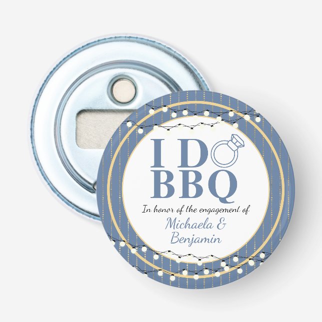 I Do BBQ Engagement Party Couples Shower Favour Bottle Opener (Front)