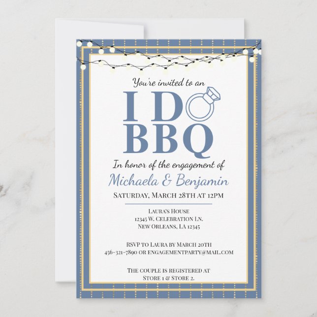 I Do BBQ Engagement Party Couples Shower Invitation (Front)