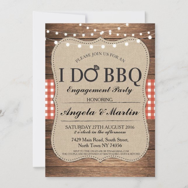 I DO BBQ Engagement Party Couples Shower Invite (Front)