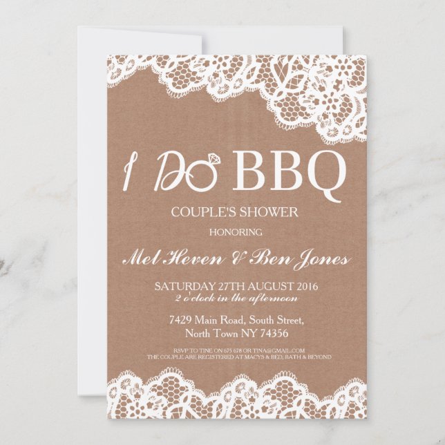 I DO BBQ Engagement Party Couples Shower Invite (Front)
