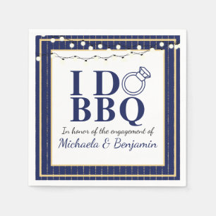 I Do BBQ Engagement Party Couples Shower Napkins