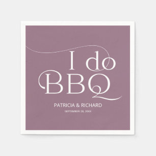 I do BBQ Engagement Party Purple Napkin