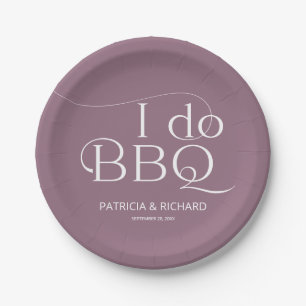 I do BBQ Engagement Party Purple Paper Plate